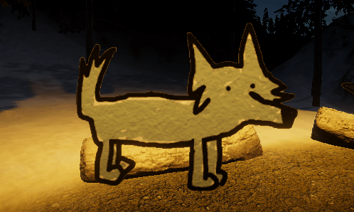 Wolf in Moose Tracks with Jitter Shader Applied